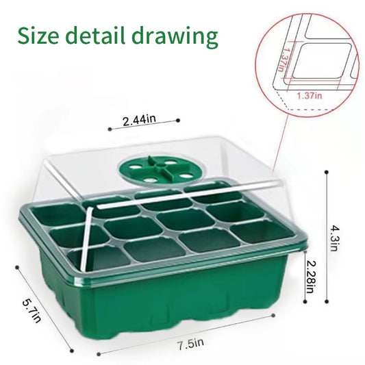 5-Pack Plant Propagators with Lids - 12-Cell Seed Trays for Indoor Gardening and Seed Planting