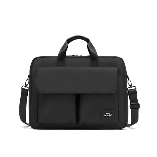 15.7-Inch Laptop Briefcase and Messenger Bag with Strap and Handle for Business Professionals, Black