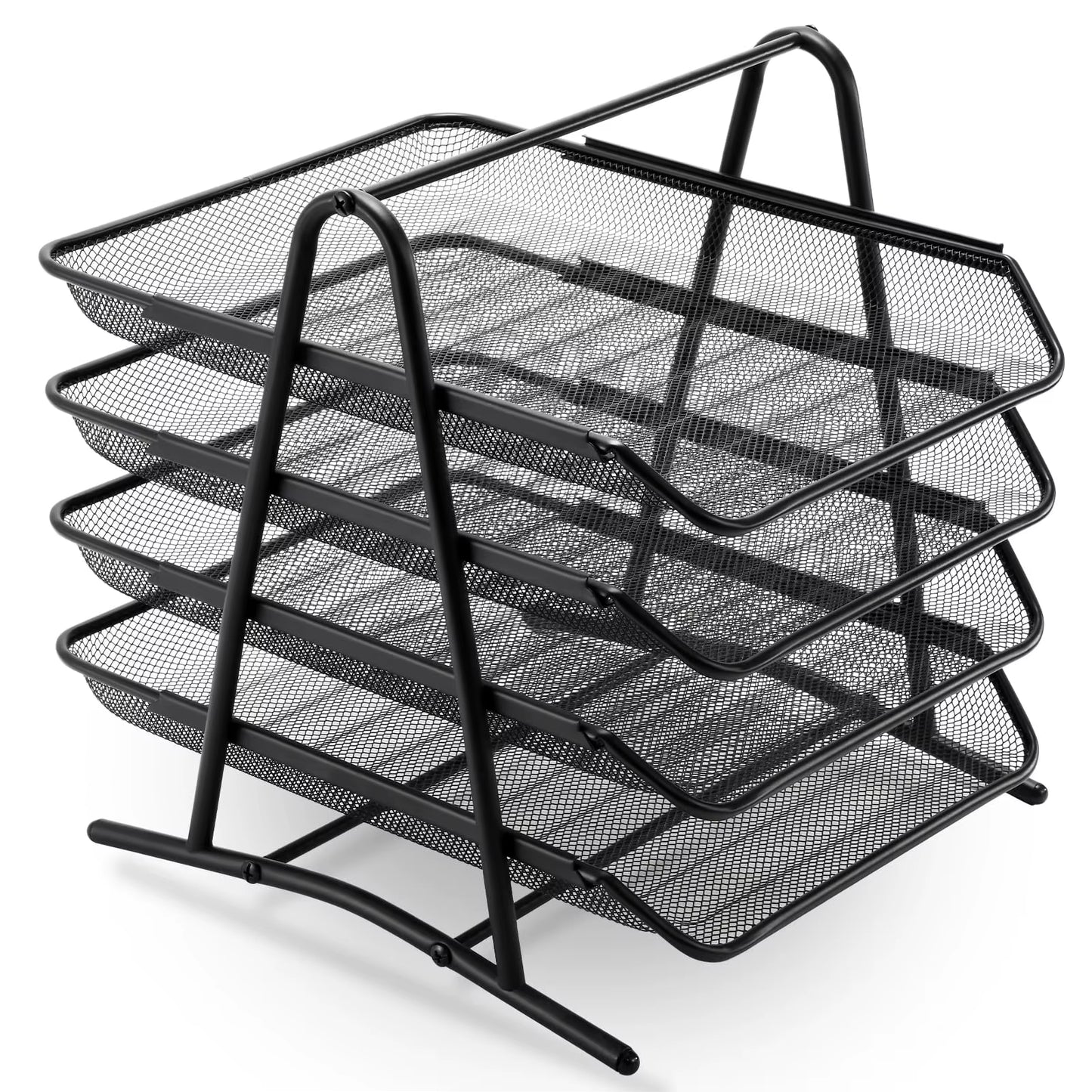 4-Tier Mesh Desk Organizer for Office Documents and Paper File Storage