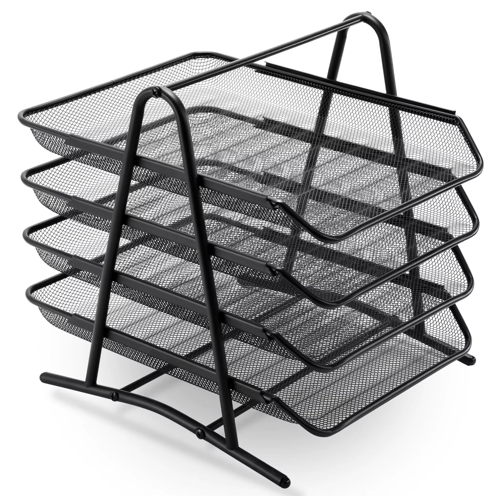 4-Tier Mesh Desk Organizer for Office Documents and Paper File Storage