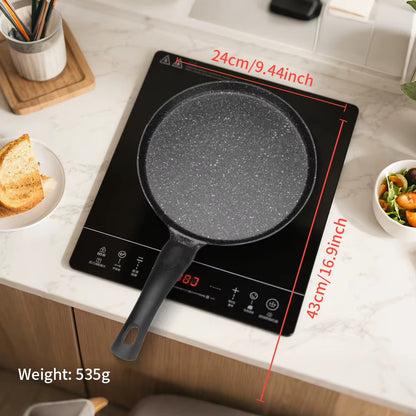 28 cm Non-Stick Pancake Frying Pan with High-Performance Coating, Compatible with All Hob Types Including Induction
