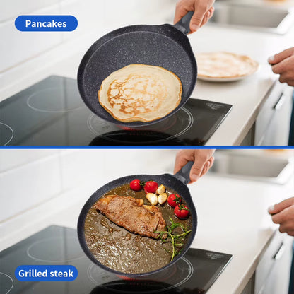 28 cm Non-Stick Pancake Frying Pan with High-Performance Coating, Compatible with All Hob Types Including Induction